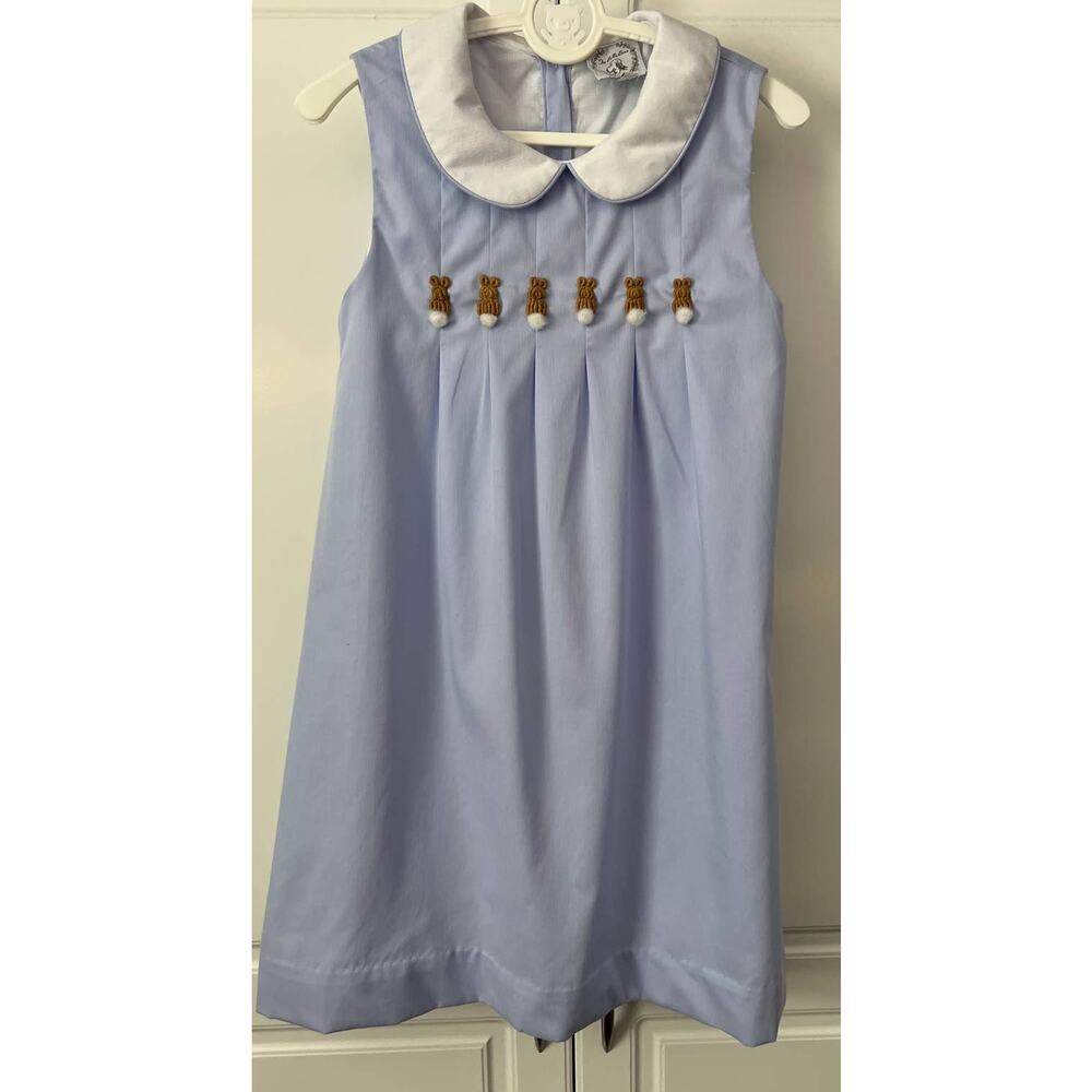 The Bella Bean Girl's Blue Dress with Bunnies Size 6